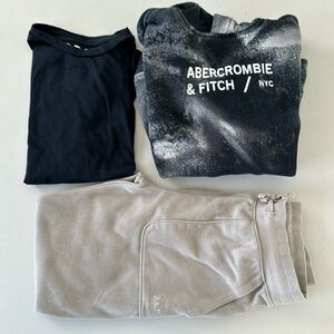 Abercrombie kids boys outfit; joggers, tshirt, sweatshirt